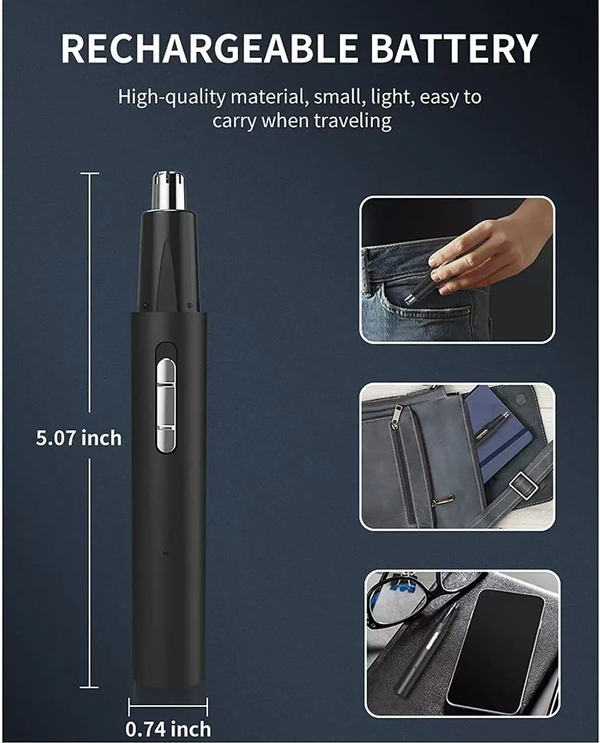 MINI Electric Nose Ear Hair Trimmer for Men Painless Rechargeable Sideburns Eyebrows Beard 3 in 1 Hair Clipper Shaver