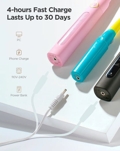 Fairywill 2001 Family Kids Sonic Electric Toothbrush Rechargeable Soft Tongue Cleaner Smart Timer and 3 Modes 4 Hours Charge