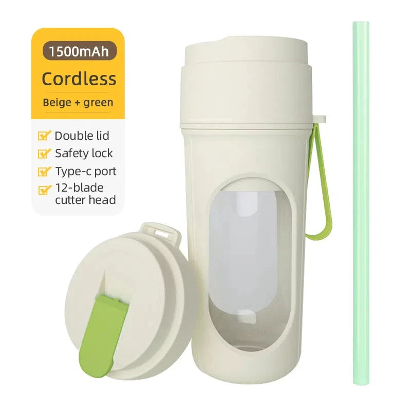 Portable Blender Bottle Electric 6 Blades Multifunction Juice Blender Fresh Juice Smoothie Blender Ice CrushCup Food Processor