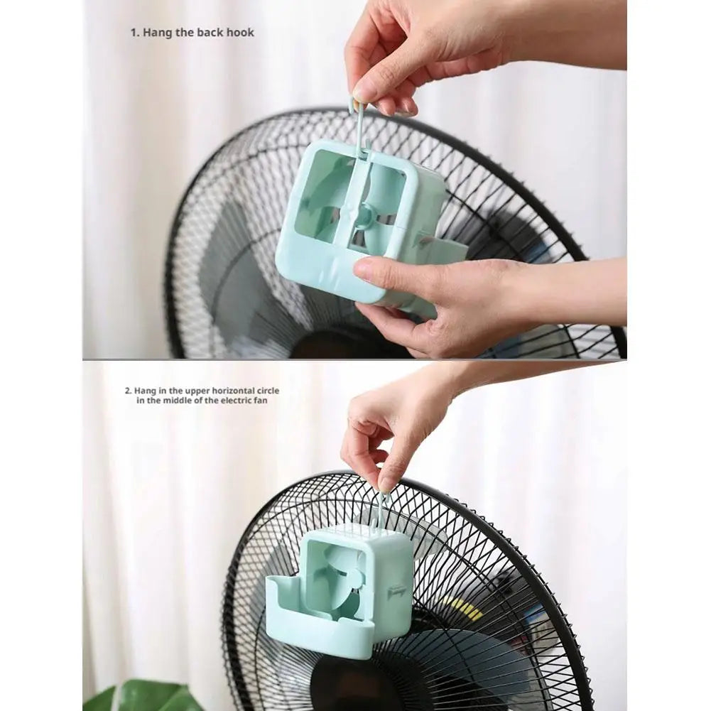 Electric Hanging Cooling Fan with 4 Ice Cups Mist Cooling Adapter Hangable Ice Holder Floor Fan for Household Rapid Cooling