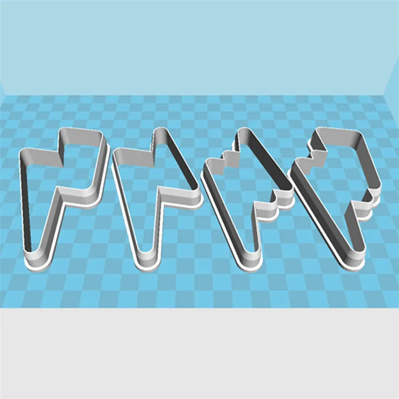 Four Specifications Cartoon Nature Graphics Super Lightning,Plastic Mold,Cake Fondant Tools,Cookie Sushi and Fruits Cutters