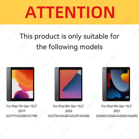 Hybrid Slim Case for iPad 9th/8th/7th Generation (2021/2020/2019)10.2 Inch with Pencil Holder Clear Transparent Back Shell Cover