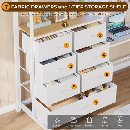 Twin Size Loft Bed with LShaped Desk and 7 Storage Drawers,Metal Twin Loft Bed for Kids with LED Lights and Charging Station,13.
