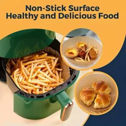 100Pcs Disposable Air Fryer Paper Oil Absorbing And Anti Oil Paper Tray Non Stick Baking Pad Large Toughness Square