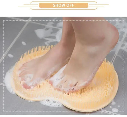 Exfoliating Foot Brush and Back Scrubber Anti-Slip Suction Cup - Deep Cleansing and Exfoliating Tool for Body Dirt Removal
