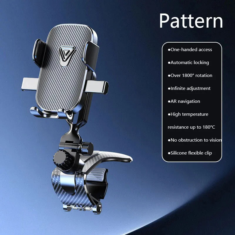 New Car Dashboard Phone Holder Gravity Crocodile Clip Automatic Locking Mirror Phone Stand Universal GPS Navigation Mount