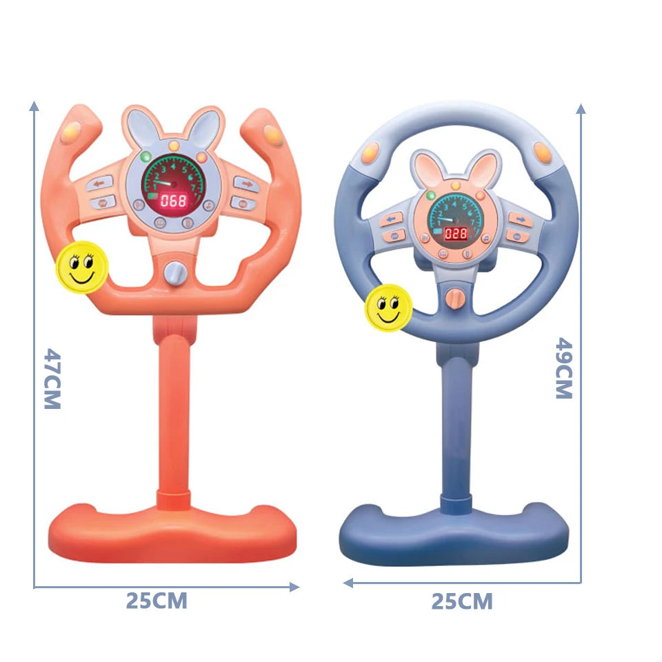 Electric Simulated Driving Steering Three-Dimensional Portable Wheel Copilot Toy Light And Sound Educational Children's Gifts