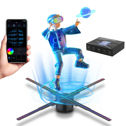 3d Hologram Fan,24.4" 2000*1444px Resolution 722 Pcs Hd Led Beads Hologram Fan Projector Advertising Display Support App+Bluetoo