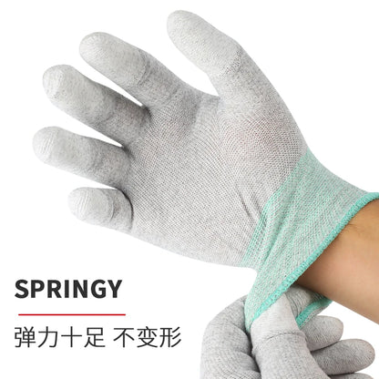 MECHANIC AS02 Carbon Fiber Anti-static Gloves Elasticity Non-Slip PU Coating Layer Protective Glove Electronic Repair Hand Tools