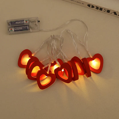 10 LED Love Heart String Lights Valentine's Day Decoration Garland Led Fairy Lights Wedding Birthday Party Decor Supplies Props
