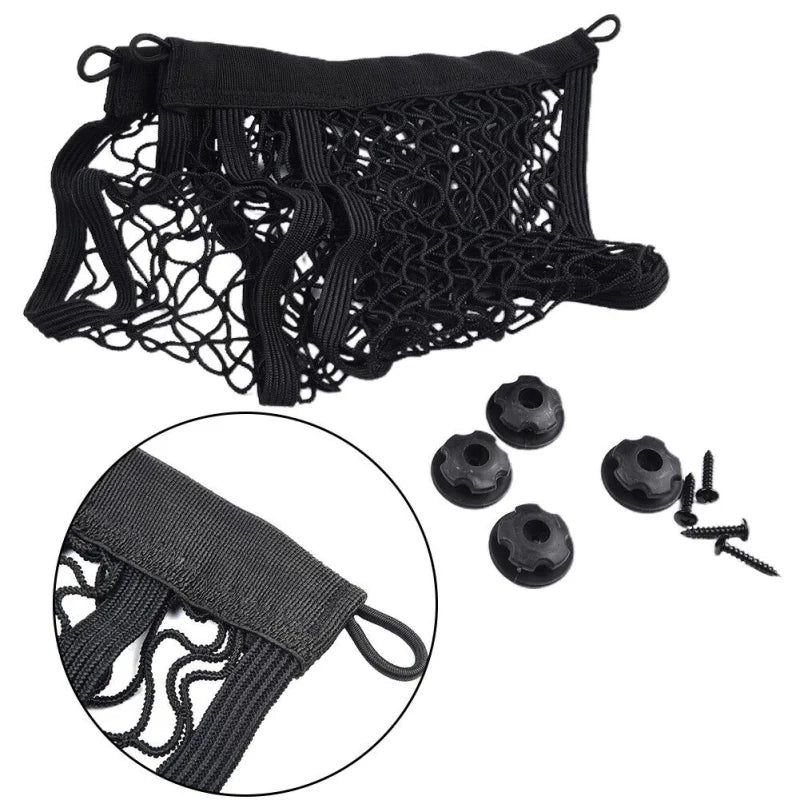 Car Back Rear Trunk Storage Net Elastic Car Interior Mesh Pocket Large Capacity Auto Stretch Wall Sticker Organizer Pouch Bag