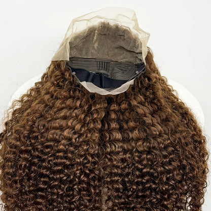 24 inch Full Water Wave Human Hair Wig 100% Human Hair 300% Density 13x4 Lace Frontal Front Curly Human Hair Wig for Black Women