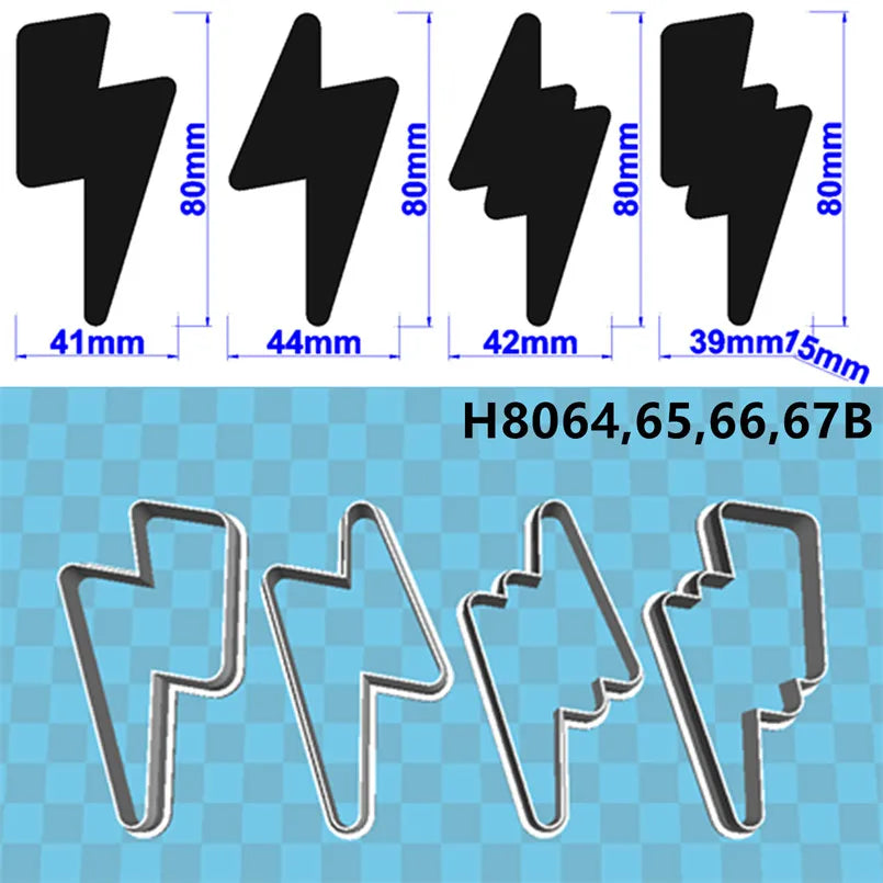 Four Specifications Cartoon Nature Graphics Super Lightning,Plastic Mold,Cake Fondant Tools,Cookie Sushi and Fruits Cutters