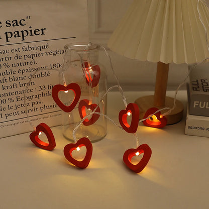 10 LED Love Heart String Lights Valentine's Day Decoration Garland Led Fairy Lights Wedding Birthday Party Decor Supplies Props