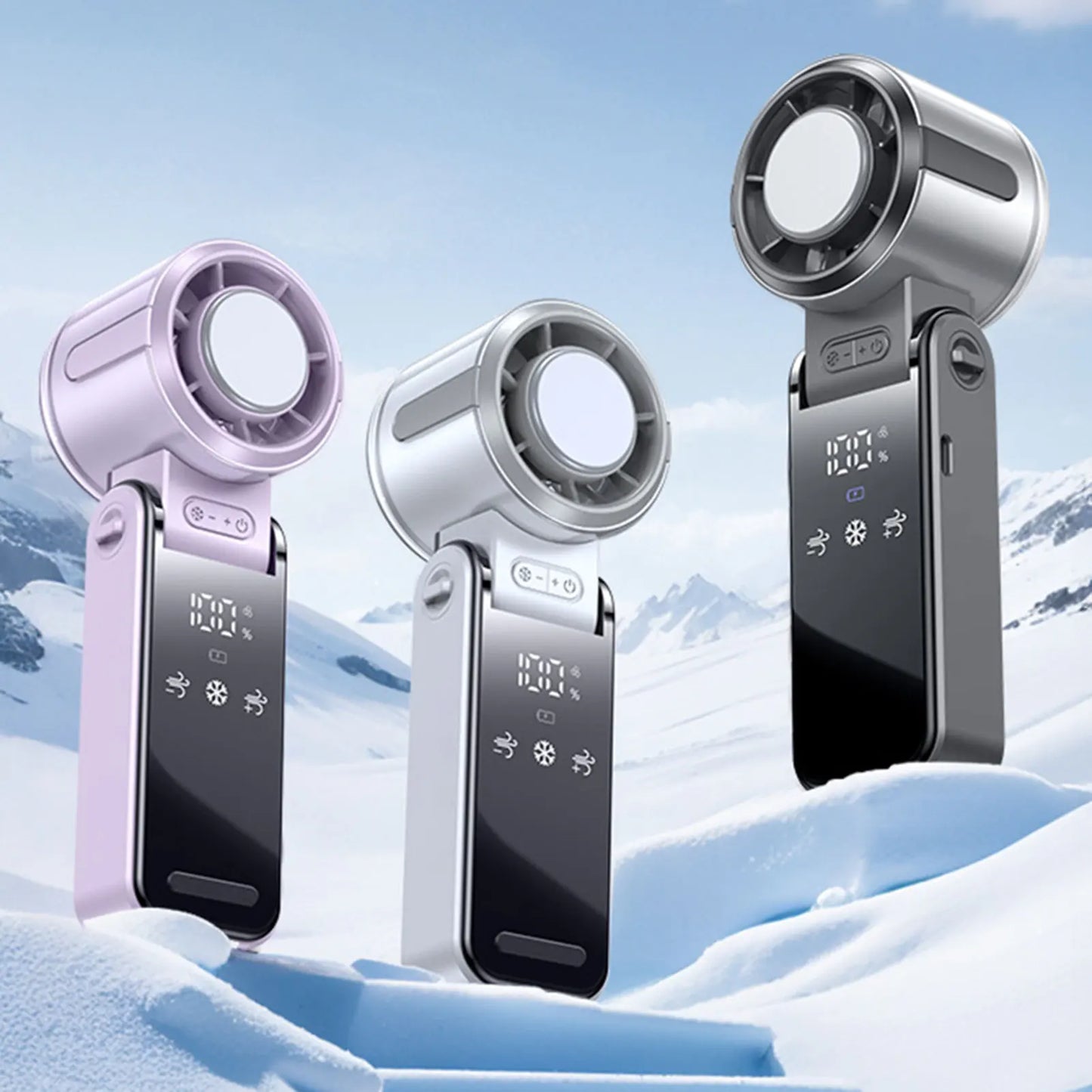 Ice Cooling Portable Mini Fan Turbos Handheld Foldable Mini Fan Speed 1-100 Turbos Chilled USB Fan For Indoor Outdoor