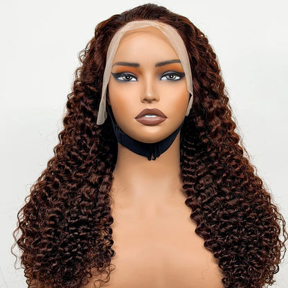24 inch Full Water Wave Human Hair Wig 100% Human Hair 300% Density 13x4 Lace Frontal Front Curly Human Hair Wig for Black Women