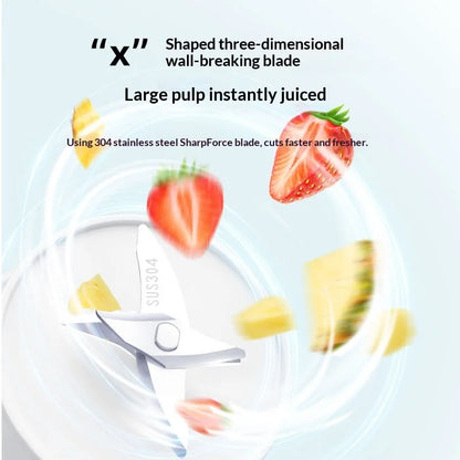 Portable Mini Juicer USB Rechargeable 6 Blades Handheld Fruit Blender Multifunctional Juice Maker for Smoothie Milkshake