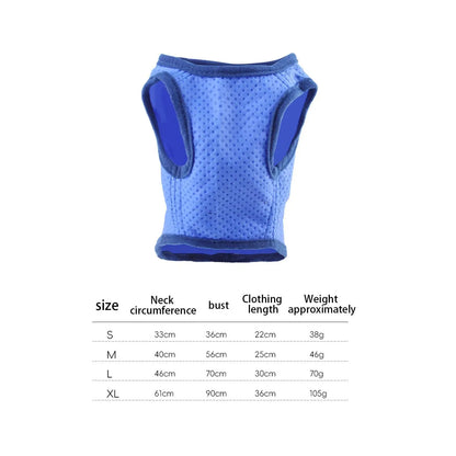Dog Cooling Vest Breathable Summer Mesh Ice Pet Harness Portable Instant Cooling Coat for Puppy Outdoor Sport Walking Beach