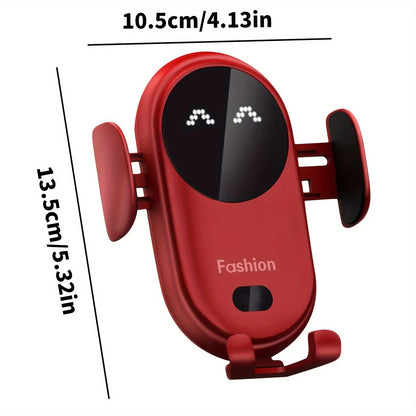 Wireless Car Charger with Auto-Clamping Phone Holder - USB-Powered, Fast Charging, with Type-C Cable, Wireless Phone Charger