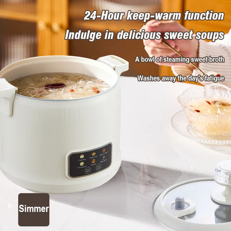 Electric Rice Cooker for 1-2 People, Multifunctional Household Hot Pot, Porridge, 1.8L Micro Pressure Rice Cooker soup making