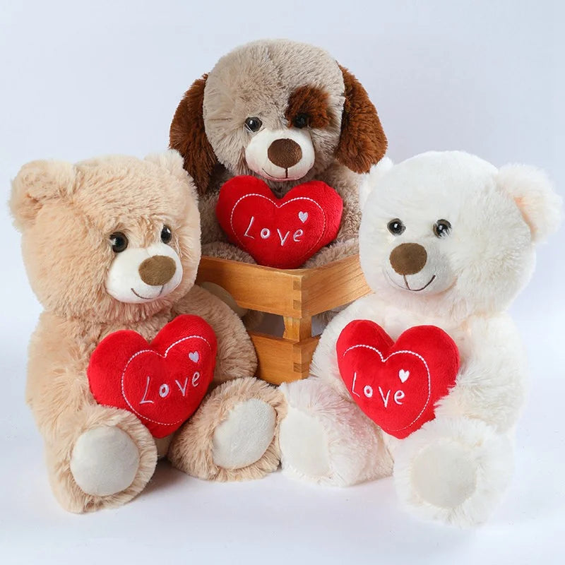 Love Bear Stuffed Animal, Holding Love Heart Plush Bears, I Love You Mom, Valentine's Day Gift, Love Gift for Mom, Girlfriends