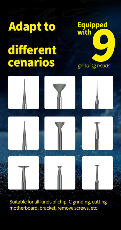 【MECHANIC】  Multi-function Electric Polishing Pen for Mobile Phone Repair Motherboard PCB IC CPU Cutting Polishing Pen Tool