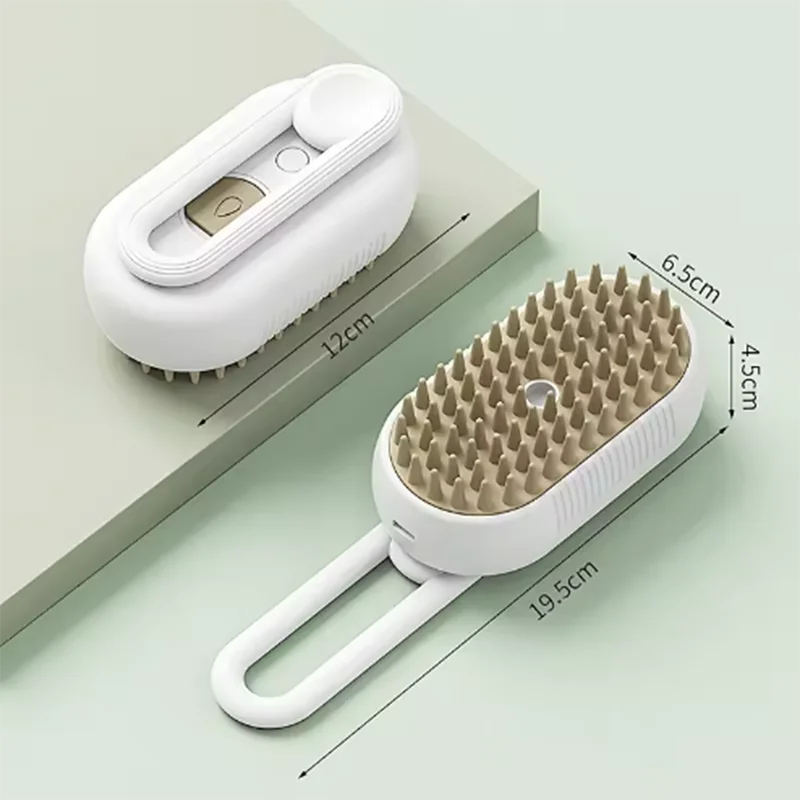 Steamy Dog Brush Electric Spray Cat Hair Brush 3 in1 Dog Steamer Brush for Massage Pet Grooming Removing Tangled and Loose Hair