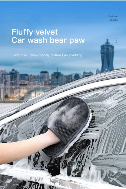 Interior Stickers Fot Porsche 1pc Car Wash Wool Gloves Velvet Thickened With Cashmere Wool Wipe Car Gloves For Porsche Cayenne P