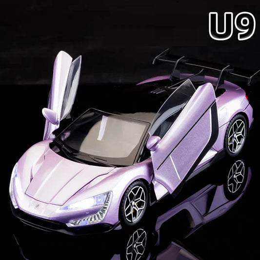 1:24 BYD YANGWANG U9 Models Toys Cars Alloy Diecast Wheel Pull Back Miniature Vehicles Doors Opened Car Birthday Gifts for Kids