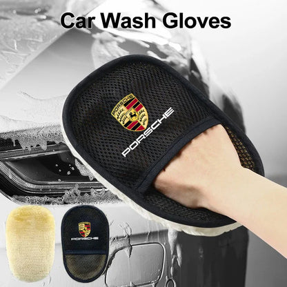 Interior Stickers Fot Porsche 1pc Car Wash Wool Gloves Velvet Thickened With Cashmere Wool Wipe Car Gloves For Porsche Cayenne P