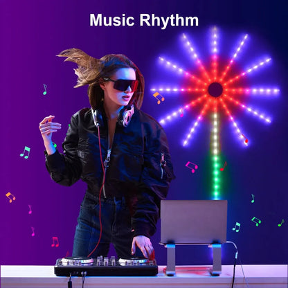 Bluetooth Fireworks Light, USB LED String Light,RGBIC Fairy Lights Garland for Outdoor Garden Bedroom Christmas New Year Decor