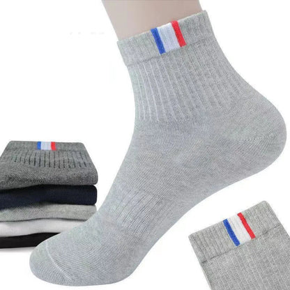 5 Pairs Socks Men Breathable Thickened Middle tube Solid Men's Spring Autumn Winter Warm White Black Sport Sock for Man Set Gift