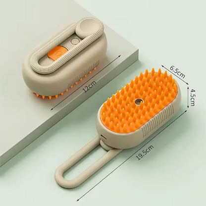 Steamy Dog Brush Electric Spray Cat Hair Brush 3 in1 Dog Steamer Brush for Massage Pet Grooming Removing Tangled and Loose Hair