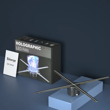 3d Hologram Fan,24.4" 2000*1444px Resolution 722 Pcs Hd Led Beads Hologram Fan Projector Advertising Display Support App+Bluetoo