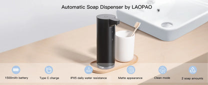 LAOPAO Stainless Steel Automatic Soap Dispenser with LED Lighting Contact Kitchen and Bathroom Hygienic Soap Dispenser