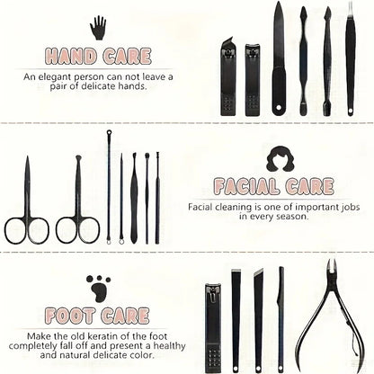 24 Pcs Manicure Set, Professional Pedicure Set, Personal Care Nail Kit, Toenail Clipper Cutters For Men And Women Nail Trimmer