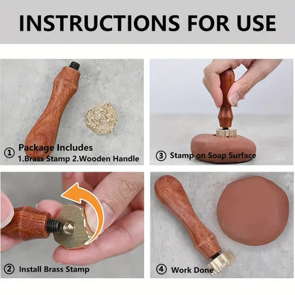 Valentine's Day Wedding Custom Clay Seal Set - 22/25/30/35/40mm Customizable Pottery Design Craft Tool with 1 Handle, Clay Craft