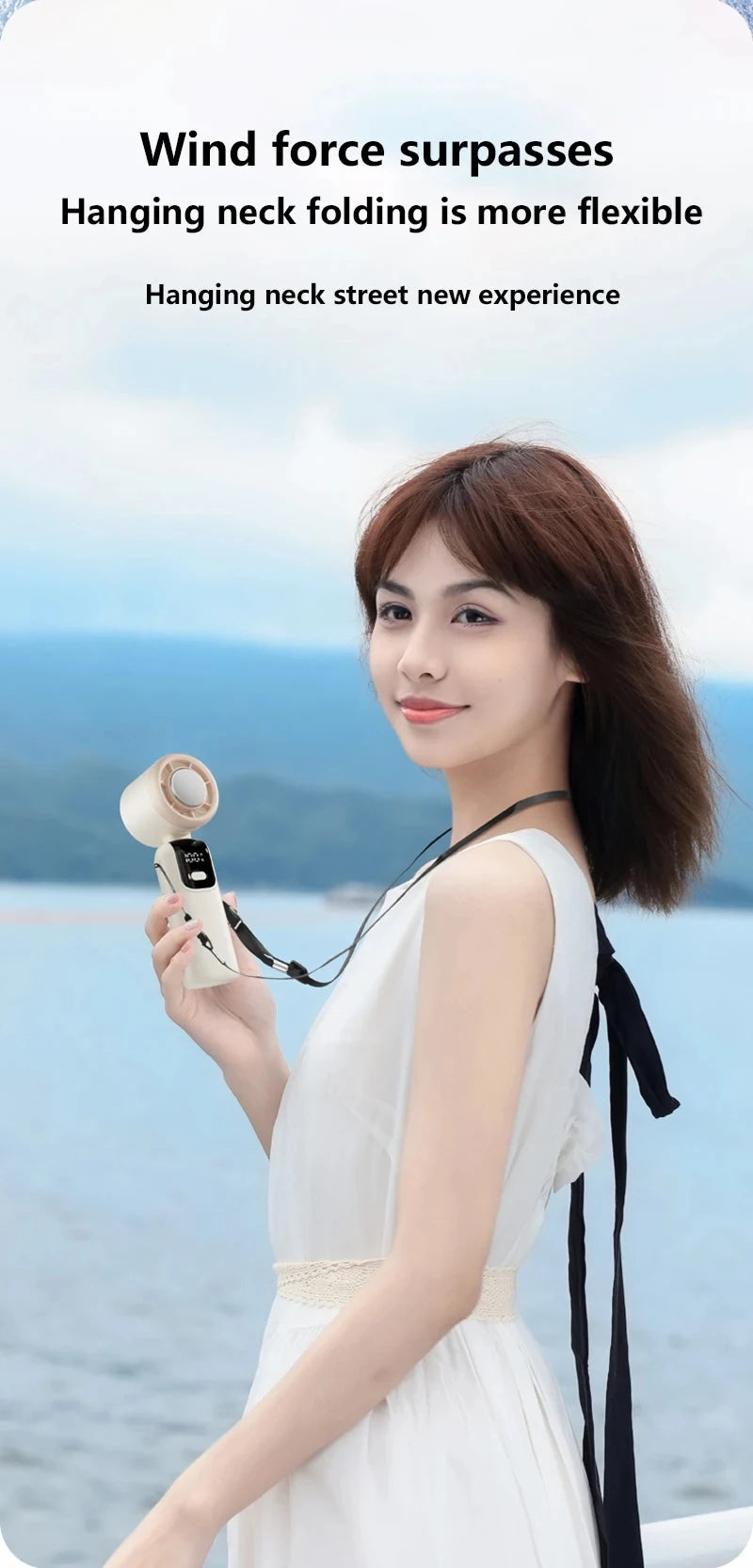 Ice Cooling Handheld Fan High speed  multiple gears Turbo Portable USB Desk Fan Foldable/Hangable Fast Chill Ice Compress