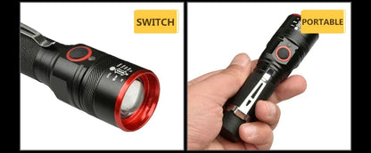 High Lumen LED Flashlight 18650 Rechargeable Flashlights Waterproof Zoom Torch for Camping Hiking Fishing Hunting
