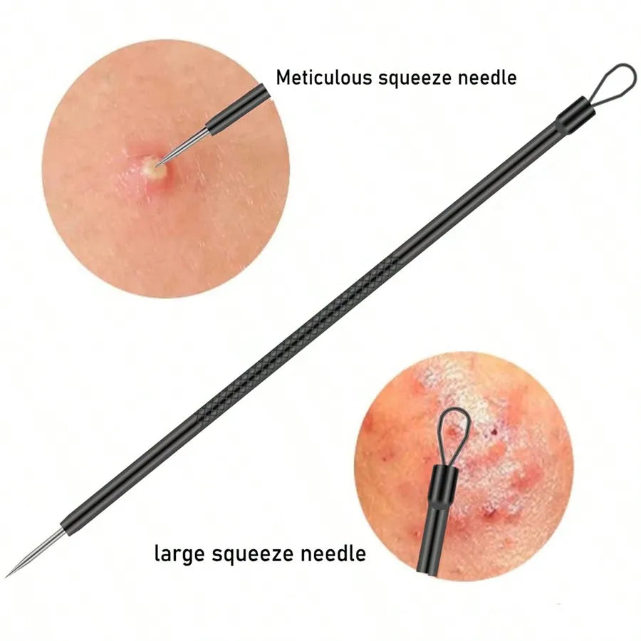 8pcs Acne, Blackhead, Dark Spot, Pimple Remover Tool Set, Skin Care Beauty, Pore Cleansing Kit