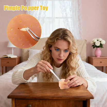Pimple Pop Toy For Kids Adults Silicone Squeeze Stress Reduction Popping Reusable Stress Reliever Nose Game Pimple Popper funny
