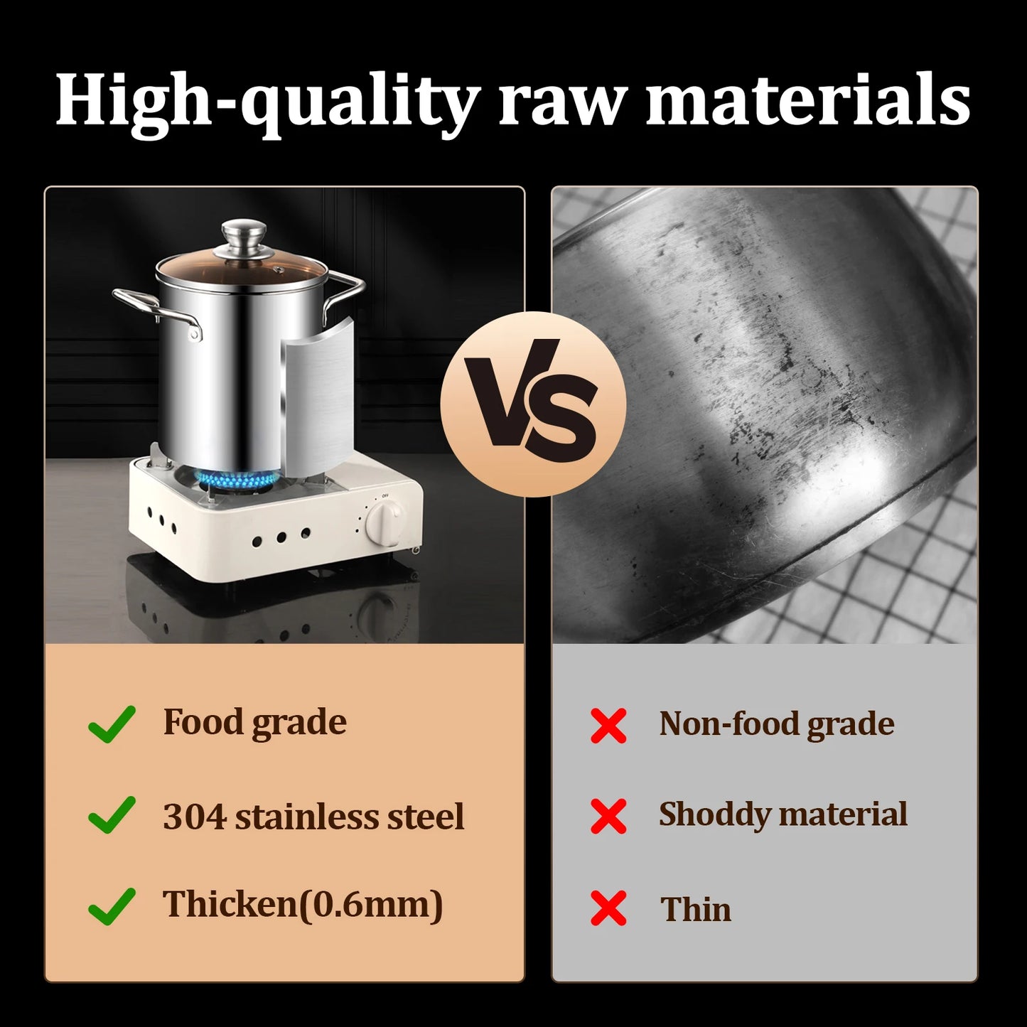 Deep Fryer Pot 304 Stainless Steel Fry Pot with Basket and Lid Food Grade Deep Fryer Multifunctional Deep Frying Pot 3.2Quart