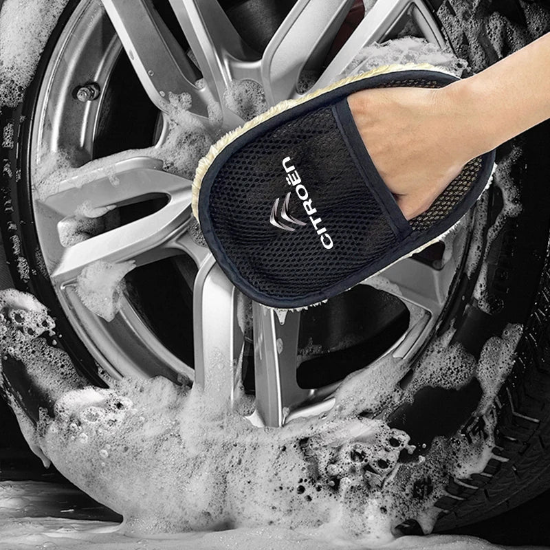 Car Styling Wool Soft Car Washing Gloves Cleaning Brush Accessories For Citroen C1 DS3 C2 C3 Vts C4 Saxo C4L C5 C6 C8 Xsara