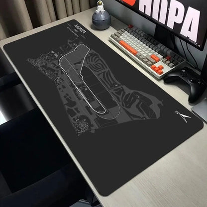F1 Racing Circuit Mouse Pad Large Sport Car MousePad Cute Desk Pad Extended Gaming Keyboard Mats Large XXL Gamer Mousepad 90x40