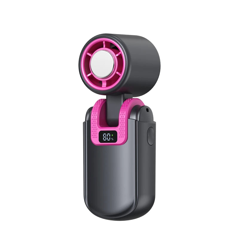 Mini Ice Cooling Portable Fan Turbo High Speed Handheld Fan Long Battery Life USB Rechargeable Foldable For Outdoor Travel