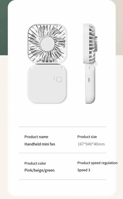 Portable Fan Super Mini Handheld Fan USB Rechargeable Fan Foldable Hand Held Small Pocket Fan