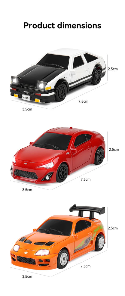 Lighting RC Cars 2.4Gh Remote Contorl 1/64 Stunt Drift Car 2WD High Speed Model Vehicle Toy Gifts For Boys Girls Children Adults