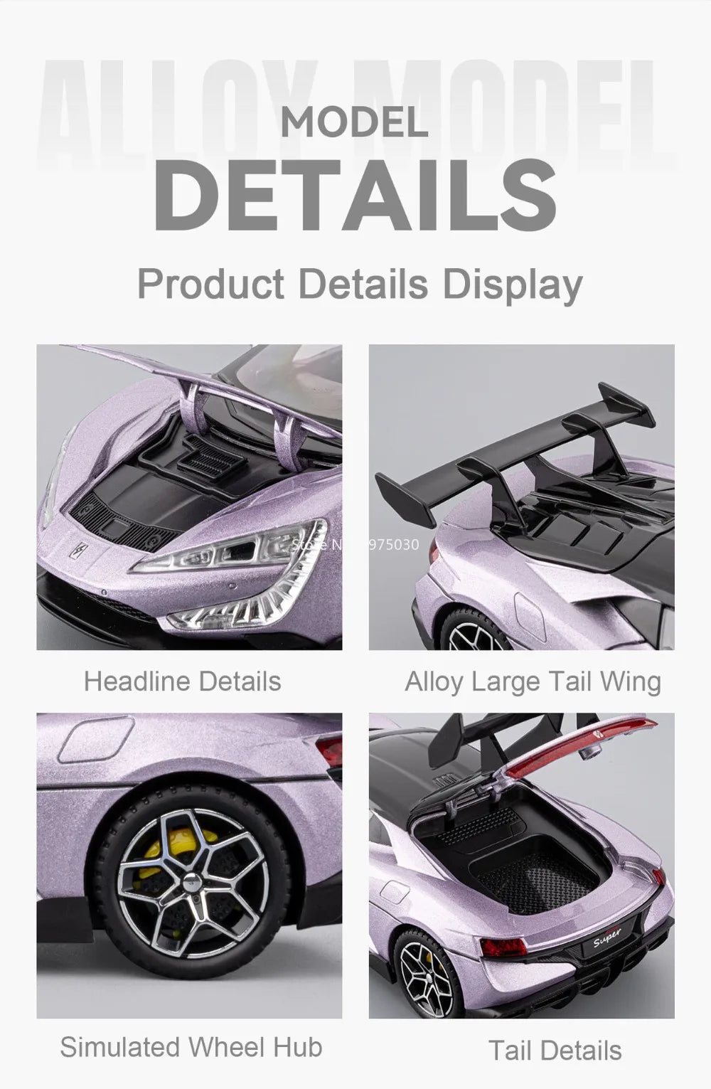 1:24 BYD YANGWANG U9 Models Toys Cars Alloy Diecast Wheel Pull Back Miniature Vehicles Doors Opened Car Birthday Gifts for Kids