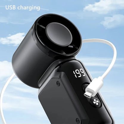 Portable handheld small fan, pocket portable fan, USB charging mini bladeless electric fan, suitable for outdoor and travel use