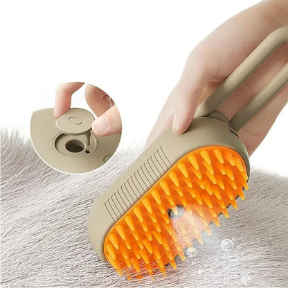 Electric Steamy Brush for Cat and Dog, Steam Brush, Electric Sprayer for Massage, Pet Grooming Tool, Shedding Combs, 3 in 1